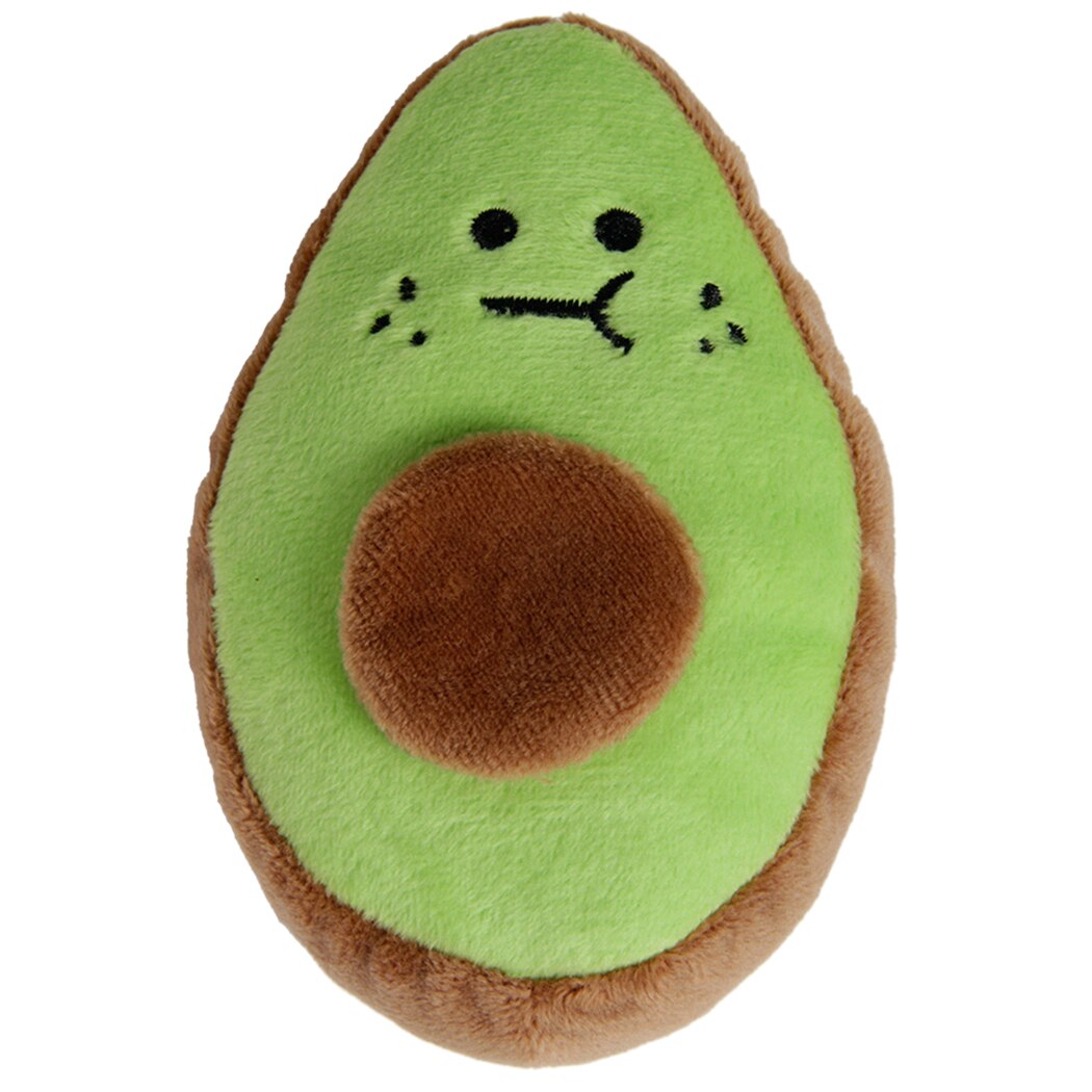 1 stuk knuffeldier, schattig cartoon hamburger, friet, hond, piepspeeltje, kitten, bijtspeeltje: Groene avocado