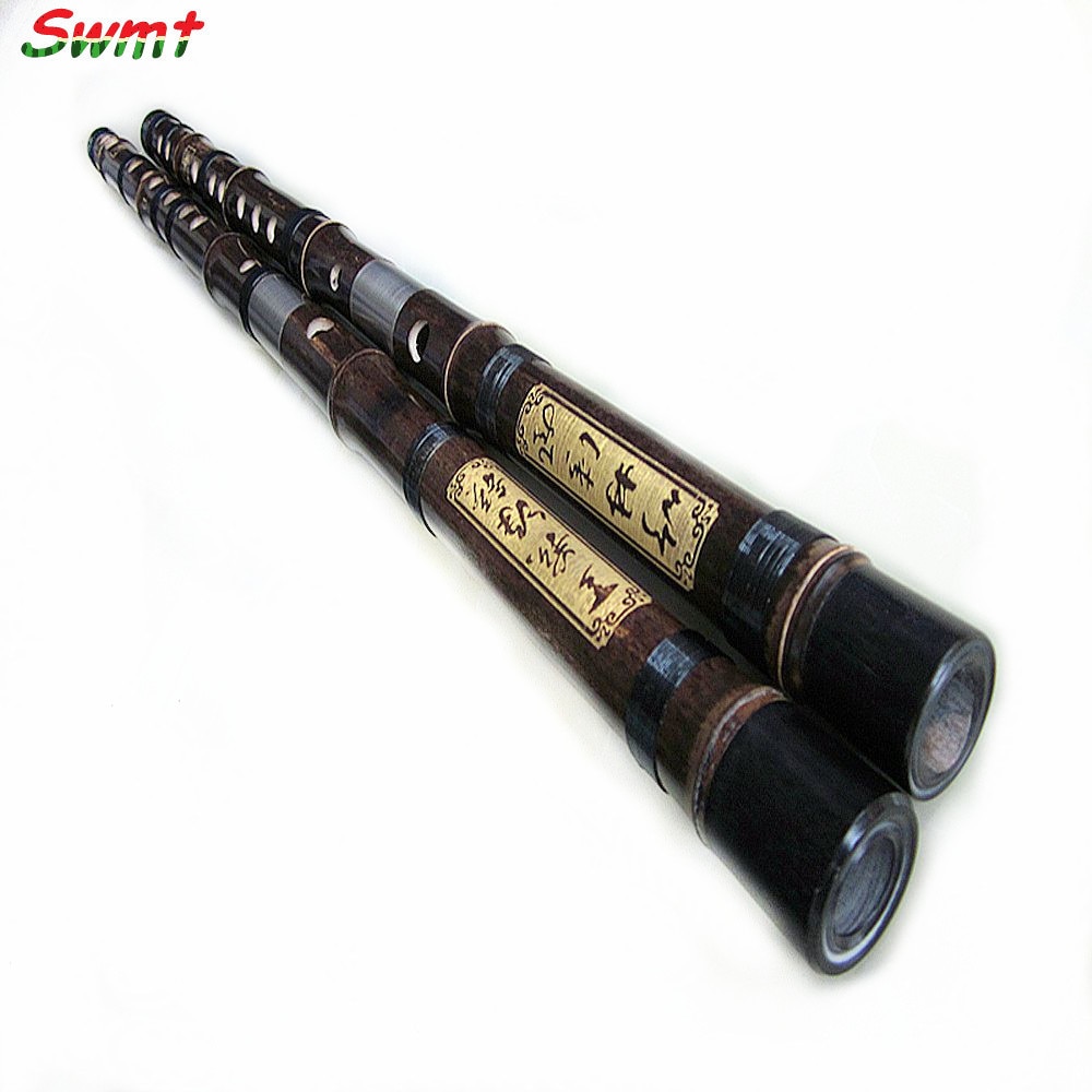 Flûte chinoise amère en bambou, avec trou transversal, prise en cuivre blanc,