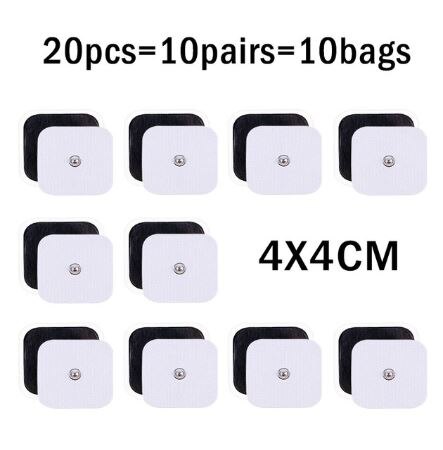 Electrodos Tens para mioestimulador, máquina de terapia de fisioterapia, almohadillas, masajeador adelgazante, Gel adhesivo, almohadilla de salud Tens, 10/20 piezas: Blanco