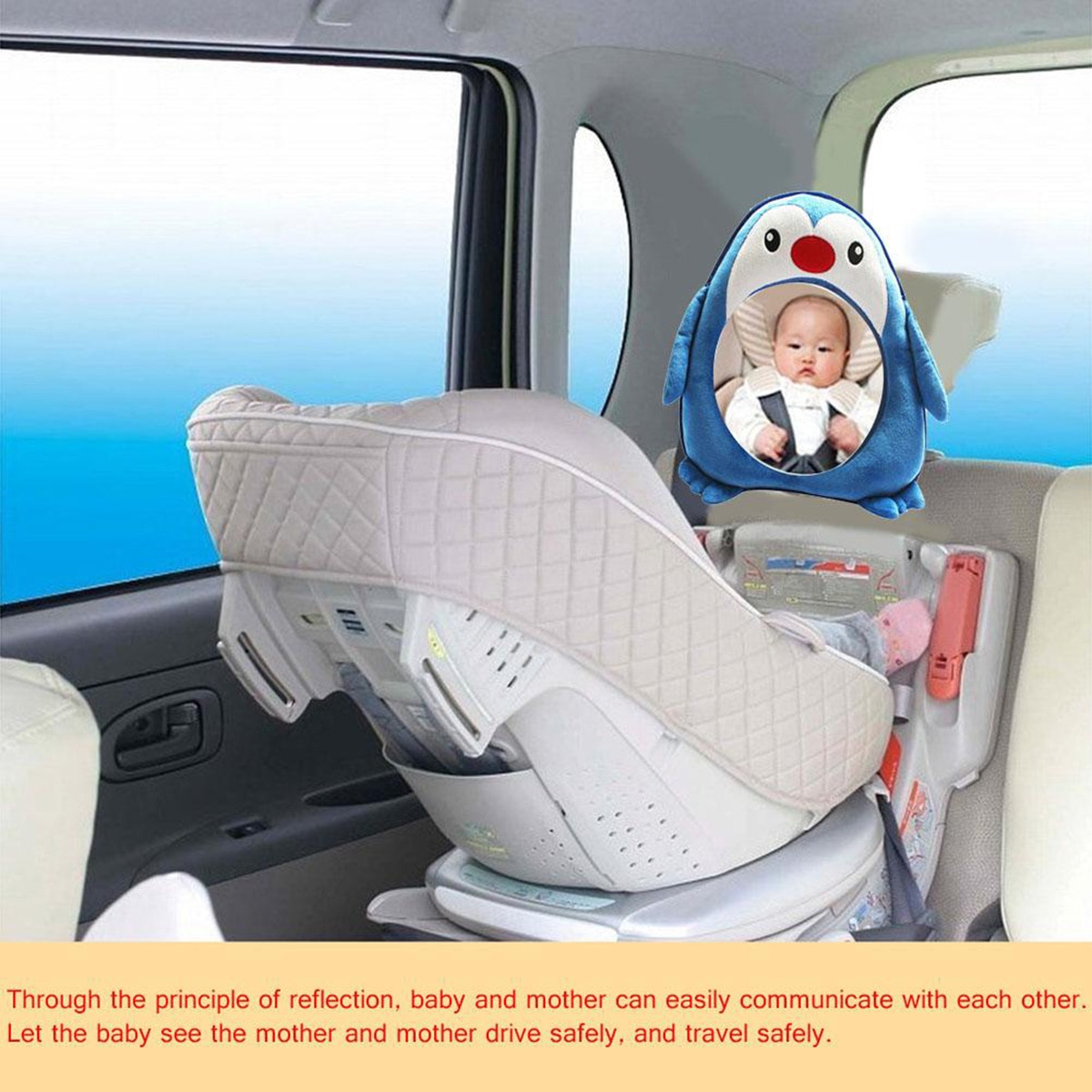 Cute style Baby Car Mirror Car Back Seat Safety View Rear Ward Facing Car Interior Baby Kids Monitor Reverse Safety Seats Mirror