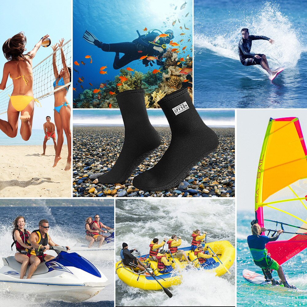 3mm Neoprene Diving Socks Anti Slip UV Protection Beach Water Socks for Kayaking Surfing Snorkeling Sailing Scuba Diving