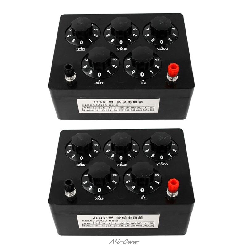 Caja de resistencia Variable de 0-9999,9 Ohm, equipo Experimental de resistencias para enseñanza física y escolar