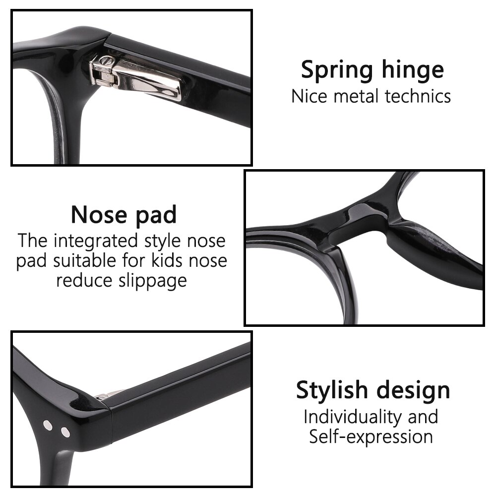 COOL KIDS Round Children Eyeglasses Acetate Kids Eyewear Frame Boy and Girl Eyewear Glasses Myopia Optic Anti-Blue Eyewear Frame