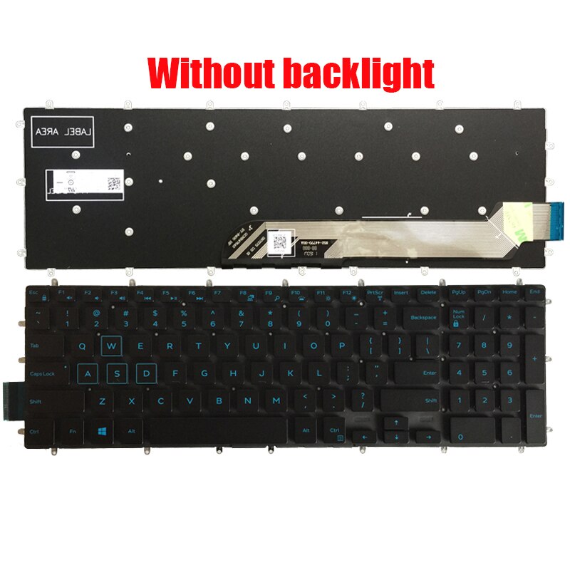 US laptop keyboard for Dell G3 15 3579 3779 G5 15 5587 G7 15 7588 keyboard layout blue/red Backlit: blue no backlight