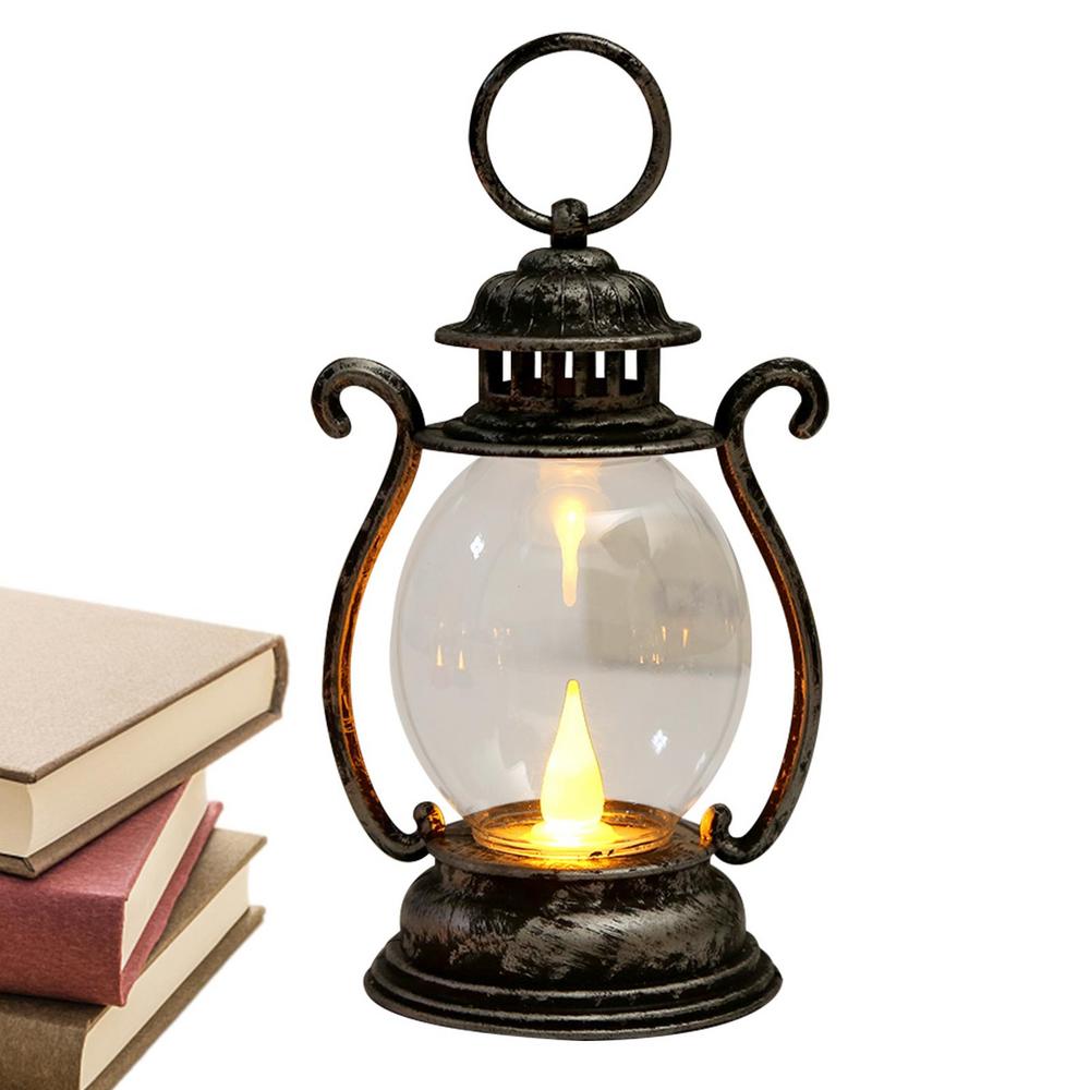 Linterna LED Vintage con llama parpadeante, linterna de mesa clásica para interiores, decoración de Patio, linternas decorativas con batería: 5 W