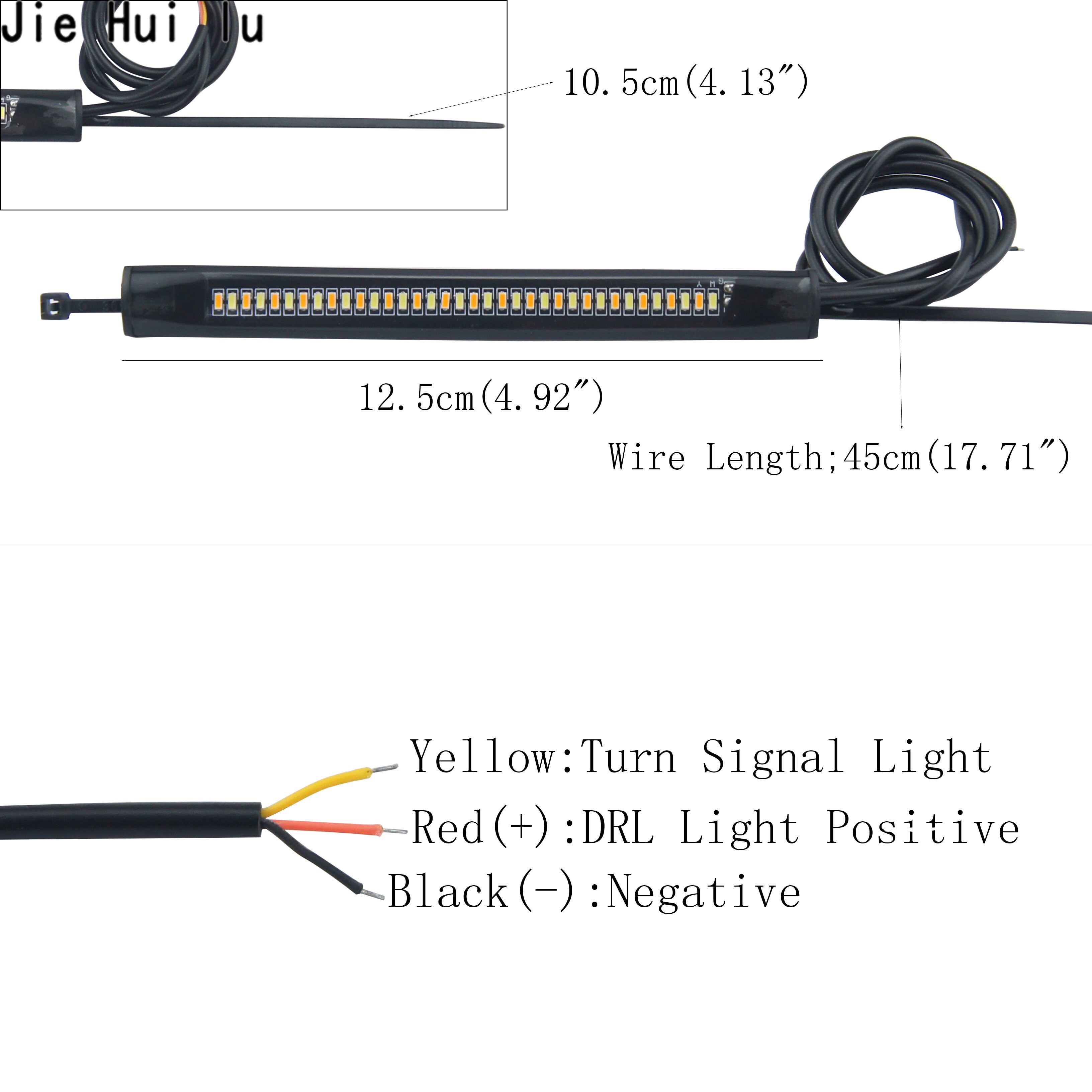 1pc universal led motorcykel blinkers &amp; drl bärnstensvit moto blixtring gaffelremsa lampa blinkande blinker 12v