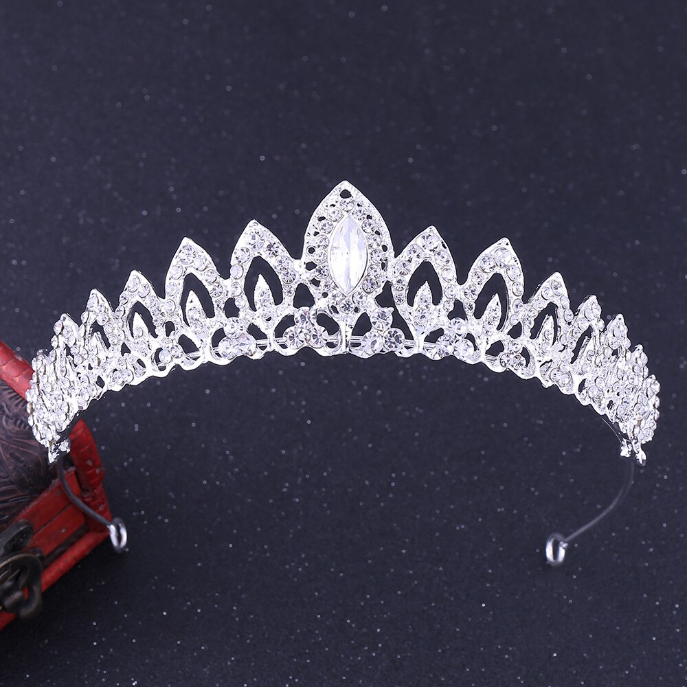 Barock Blatt Braut Schmuck Sets Frauen Strass Tiaras Kristall Krone Halskette Set Ohrringe Für Braut Hochzeit Haar Zubehör