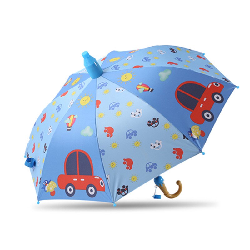 Børn paraply tegneserie bil paraply vinyl solcreme uv beskyttelse studerende paraply otte knogler halvautomatisk barn paraply