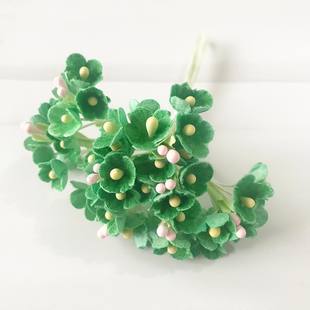 8 Stuks/40 Heads 1 Cm Mini Papieren Bloemen Rozen Boeket Kunstmatige Bloem Goedkope Bruiloft Decoratie Voor Scrapbooking Diy flores
