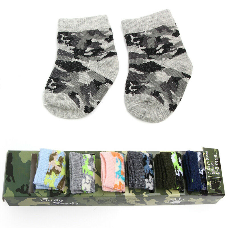 Calcetines de algodón transpirables para bebés, calcetín cómodo para niños y niñas, 7 pares, para la Semana del: E
