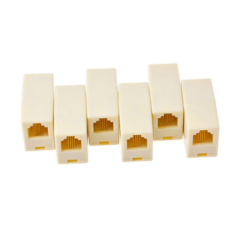 10PCS RJ11 Telephone Converter RJ-11 Classic 6 Pins Female 1 to 2 Telephone Phone Cable Line Splitter Adapter