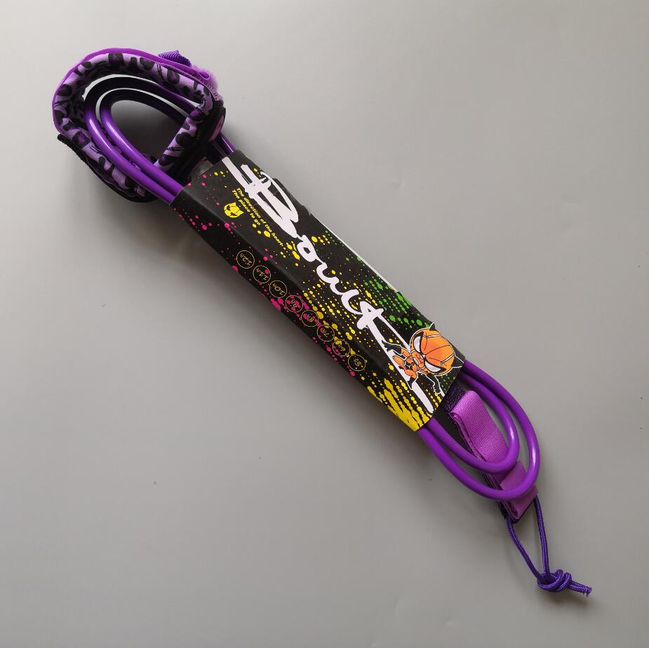 8 ft surf rope outdoor water ski surfboard foot rope TPU outdoor water sports straight rope foot leash rope: Purple