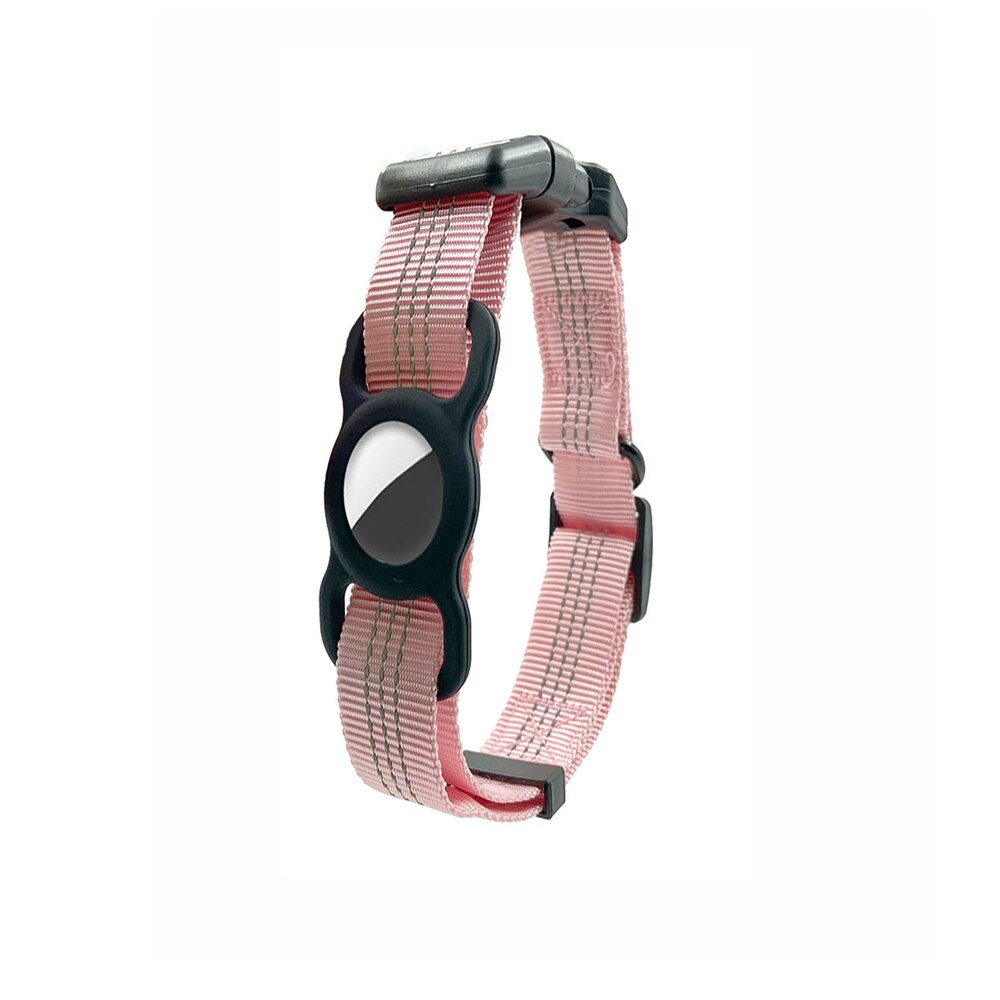 Airtag Dog Collar Heavy Duty Dog Collar With Airtag Holder Case Adjustable Padded Air Tag Pet Collar For Medium Large Dogs: Pink / M