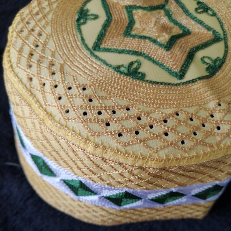 Chapeaux de prière musulmane pour hommes, 5 pièces, chapeau pour juif Musulman, indien, arabe, jaune, Allah, casquette, kippa, tête africaine