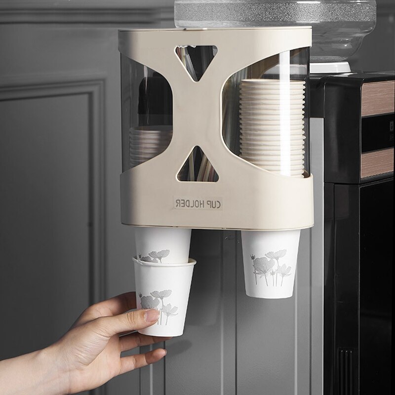 Wall Mount Disposable Paper Cup Coffee Cup Dispenser Cup Holder Straw Holder Automatic Cup Taker for Home