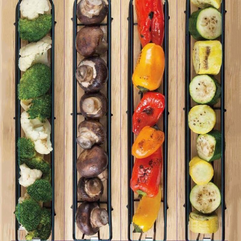 BBQ Kabob Grilling Basket Skewers Rotisserie Kebab No Stick Basket Cooking BBQ Grill Accessories Non-Stick Kabob Baskets