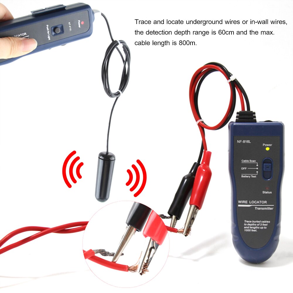 underground wire locator Wire Finder NF-816L Underground Cable Detection Instrument Wiring Line Finder with Rechargeable battery