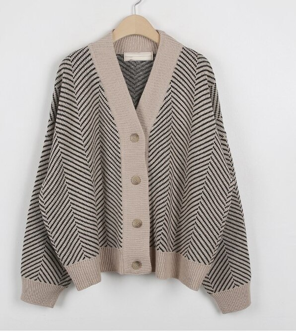 Oversize damegensere høst vintage cardigans løs vintergenser strikket plus size dame cardigan strikket knapp løs