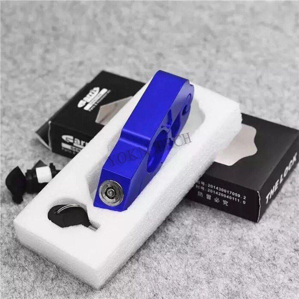 Motorcycle Handle Brake Lever Theft Lock For YAMAHA future xvs 1100 dragstar fz8 For KAWASAKI ninja zx-6r(636) z1000sx tourer: Blue