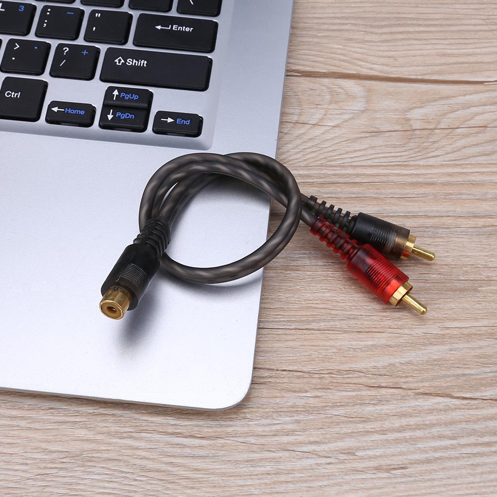 Auto Audio 1 Rca Female Naar 2 Rca Male Y Splitter Kabel Converter Cord Adapter Kabel Voor Auto Audio Systeem MP3 Voor Telefoon