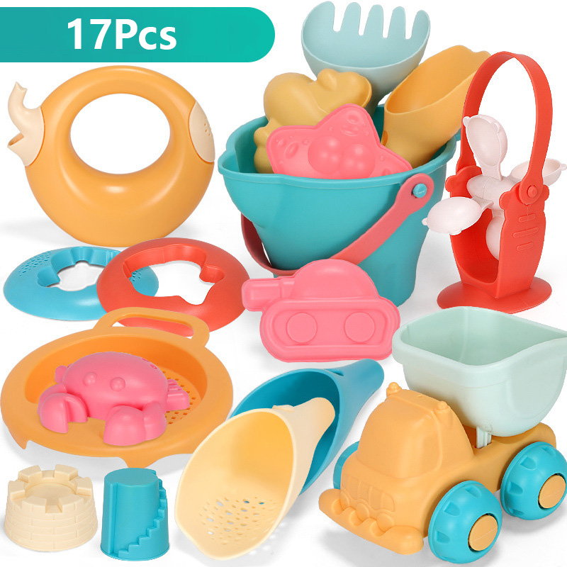 Beach Toys for Sand 17pcs Kit Baby Summer Bucket Digging Sand Shovel Sandpit Sandglass Sandbox Tool Molds Play Snow Outdoor Toys: 17pcs-160