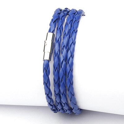 Neue Stil Neueste Beliebte 4 Kreis Leder Armband Für Männer Wrap Armbänder Vintage Schwarz Freies 11 Farbe Wählen: color 10