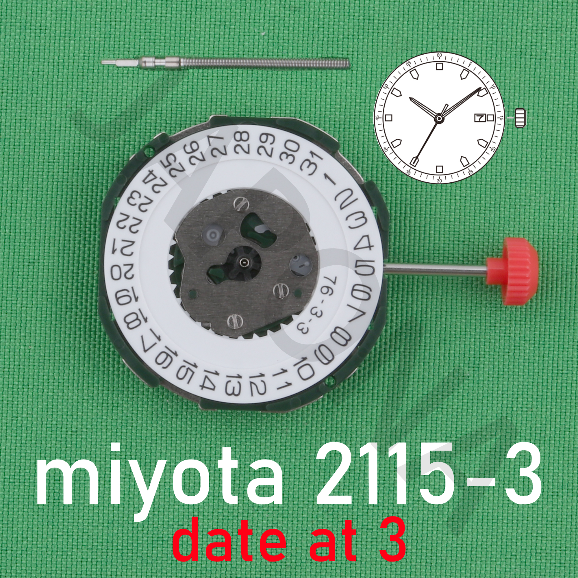Movimiento 2115 Miyota 2115-3 movimiento de cuarzo movimiento japonés Movimiento estándar con indicador de fecha movimiento 2115 miyota