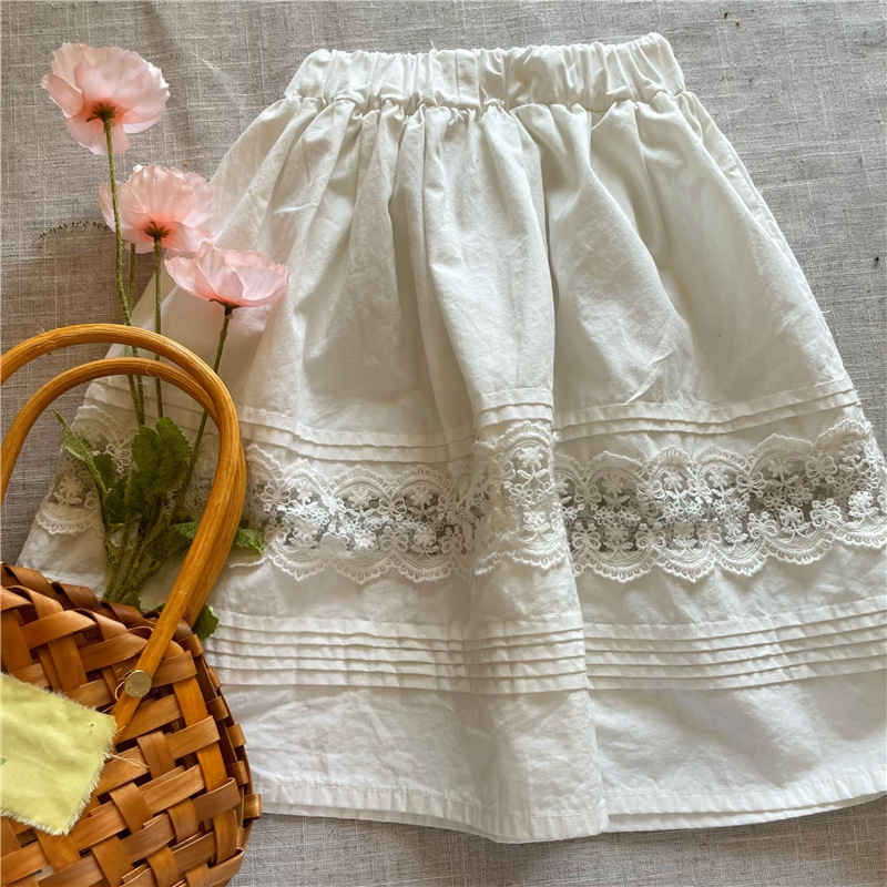 1764B 2022 lato dziewczynka's Spódnica koreański gorący wyprzedaż dziurawy na zewnątrz Sznurówka niejednolita całość dziewczynka's Spódnica solidny kolor żartowniś pofałdowany Spódnica