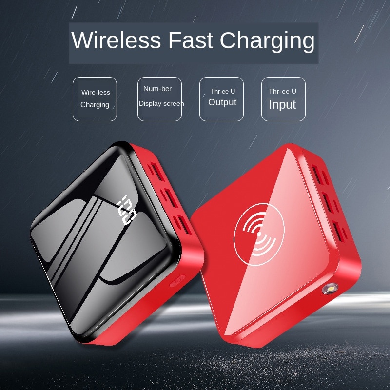 Wireless Fast Charge Power Bank 30000 mAh Portable Mobile Phone Charger Outdoor Travel Powerbank Suitable for All Smartphones