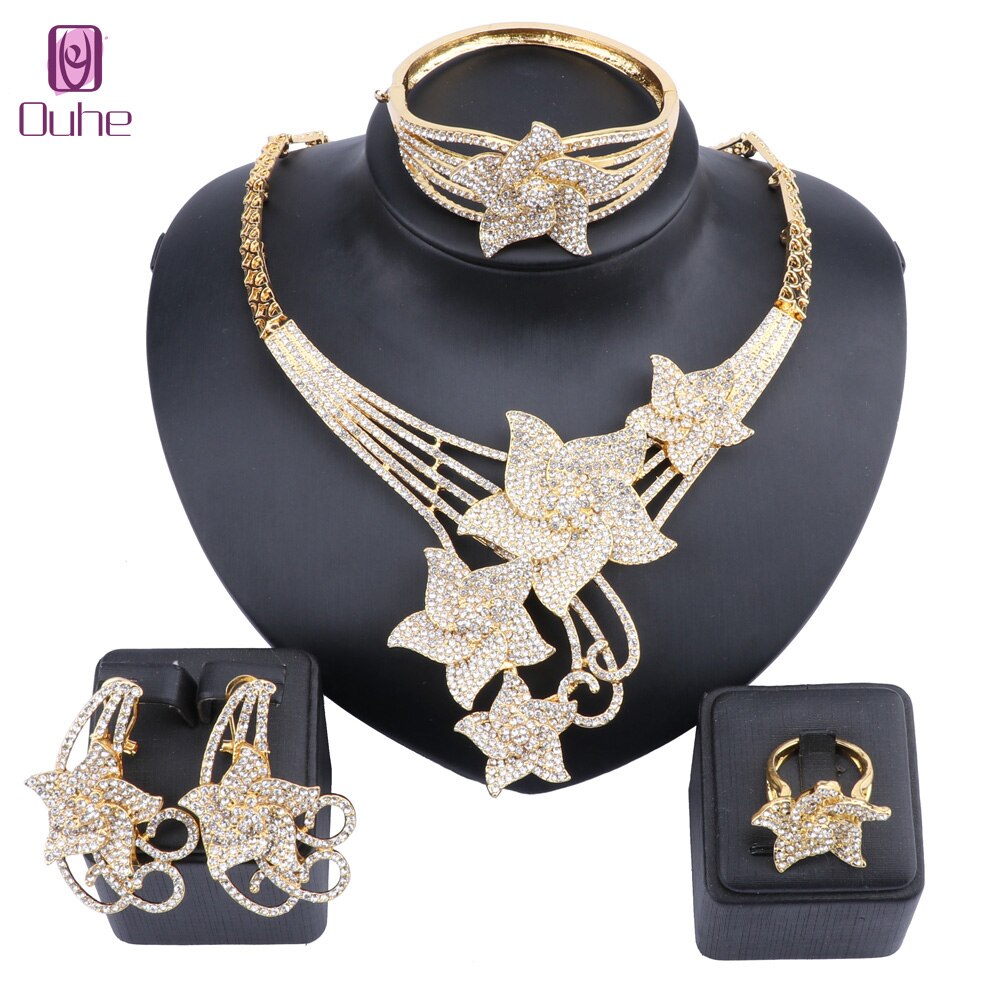 Conjunto de joias clássicas femininas, conjunto de joias com pedras de estrela, colar, pulseira, festa de casamento, elegantes