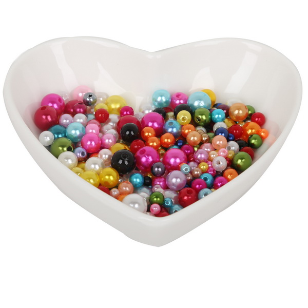 4/6/8/10mm Brann størrelse blanding 350 stk, rosa regnbue farge perle imitasjon abs løse perler til plagg klær halskjede tilbehør: kjedelig farge