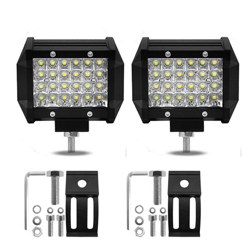 1/2Pc 4 Inch Offroad Led Bar 12V 24V Spot Flood Led Light Bar Voor Truck atv 4X4 Baot Tractor Led Verlichting 4 Rij 200W Bar Licht: 2PCS