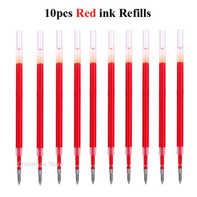 Original Xiaomi Mi Gel Pen 0.5mm Black Refill No Cap Bullet Pen Smooth Switzerland MIKRON Nib Japanese Ink OEM Blue Refills: 10pcs Red Refills