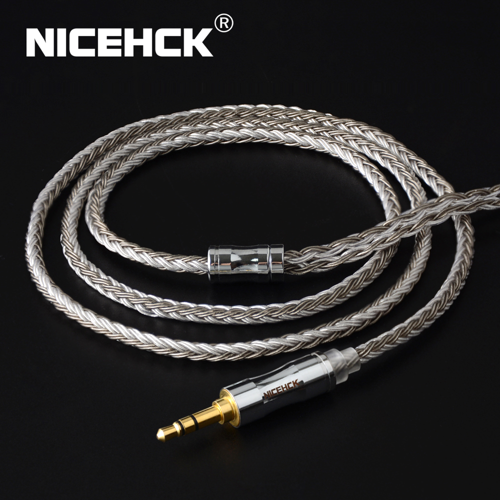 NICEHCK C16-4 16 Core Silver Plated Cable 3.5/2.5/4.4mm Plug MMCX/2Pin/QDC Connector For KZZSX CCATRN TFZ QDC NX7MK4/DB3 BL-03