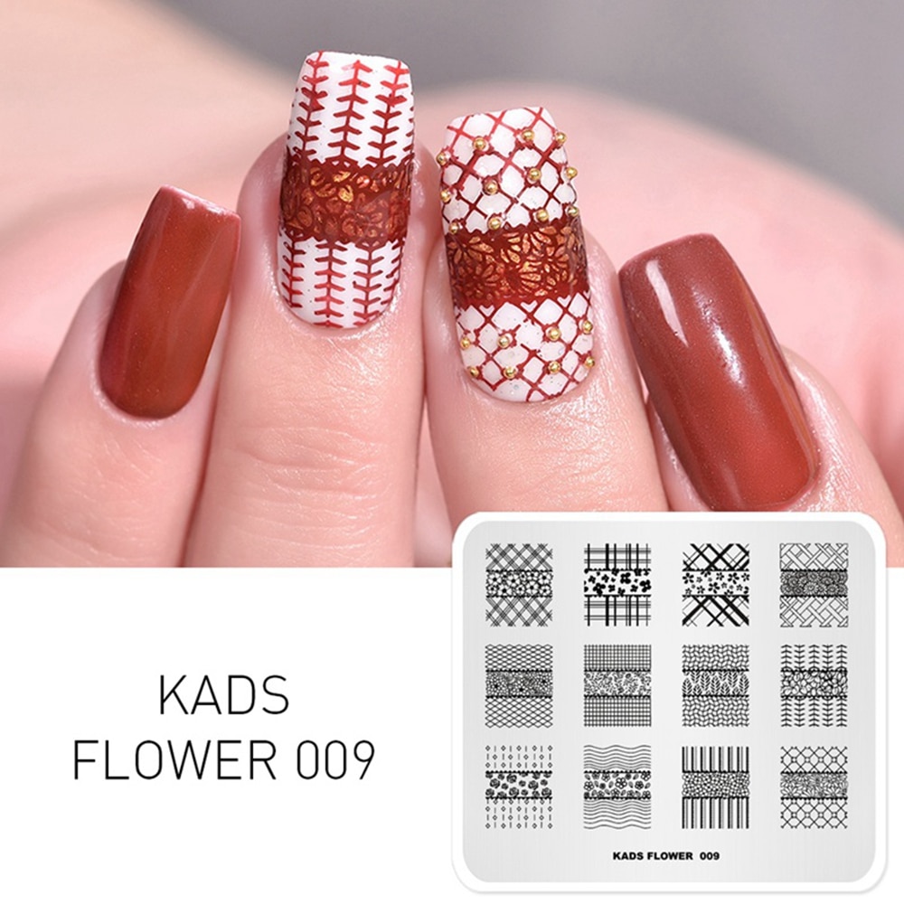 1pc negle stempel plade blonde blomster mønster nail art stempel skabelon gør det selv negle design manicure plader print stencil værktøjer