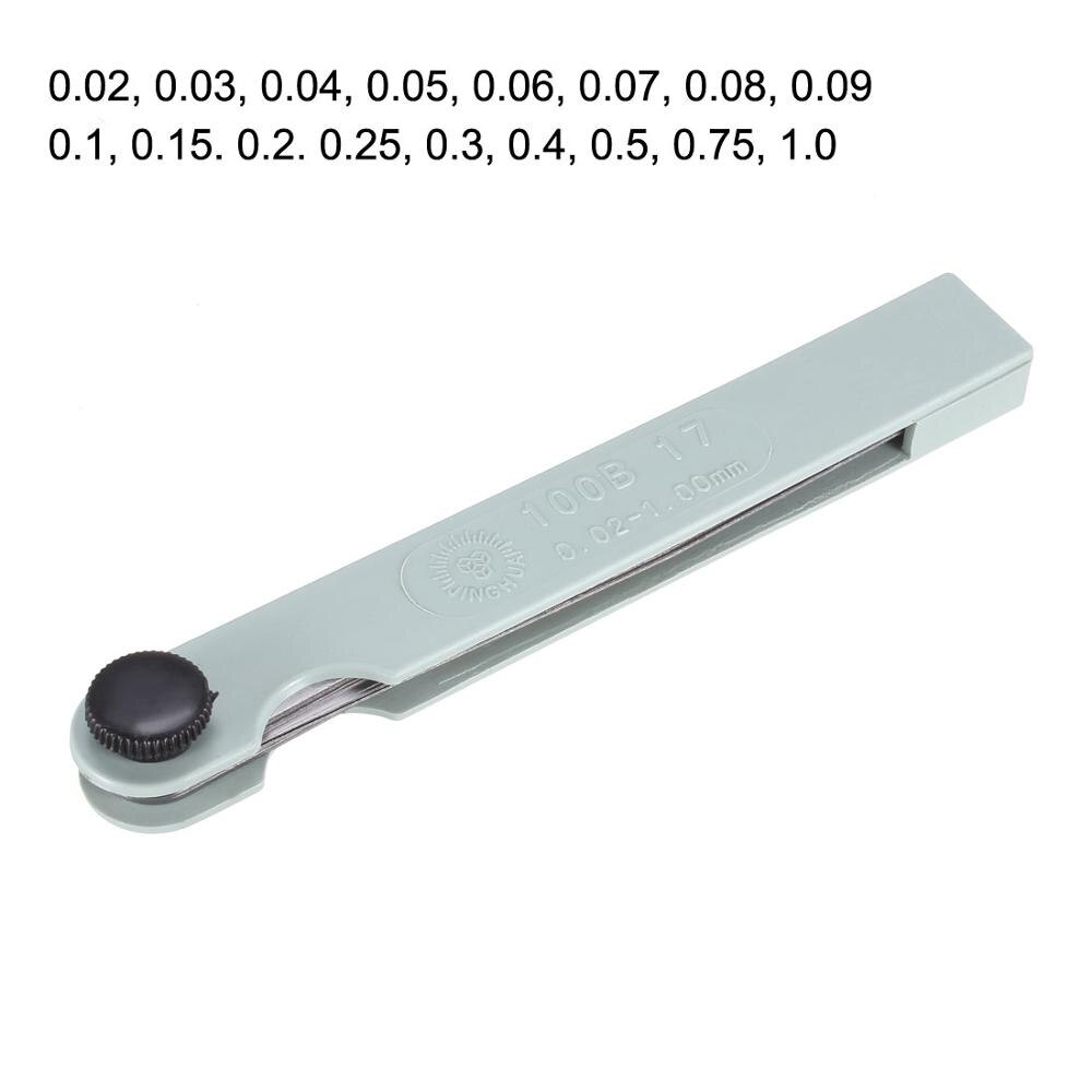 UXCELL-Medidor de espesor métrico 17 en 1, 0,02-1Mm, herramienta de medición para calibrador, calce de válvula, calibradores de huecos métricos