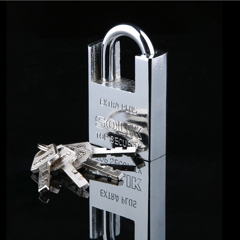 Keyed Padlock Waterproof Antirust, Home Security Padlock,Anti-Theft Lock Pry Door Lock Unlocked Door-Padlocks with Key