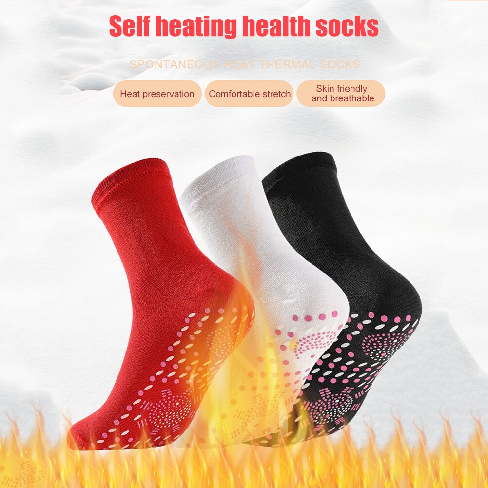 2Pcs Mannen/Vrouwen Unisex Winter Warm Zelfopwarming Gezondheid Sokken Pijnbestrijding Outdoor Anti-Koude Therapie magnetische Thermische Kousen