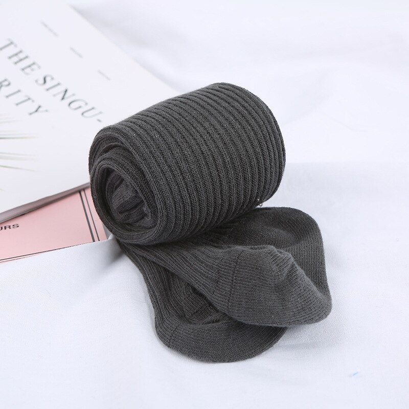 0-4Jahre Herbst Baby Strumpfhosen Baby Mädchen Rippen Strümpfe Winter Kind Baumwolle Warme Strumpfhosen Mädchen Solide Süssigkeit Farbe Engen Kleinkind: 2 zu 3T / dunkel Grau