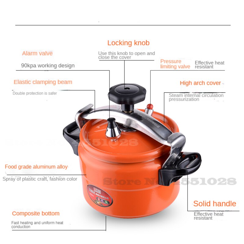 2/3L Pressure Cooker for 3-4 People Household Rice Cooker Gas Induction Cooker General High Pressure Cooker Soup Pot