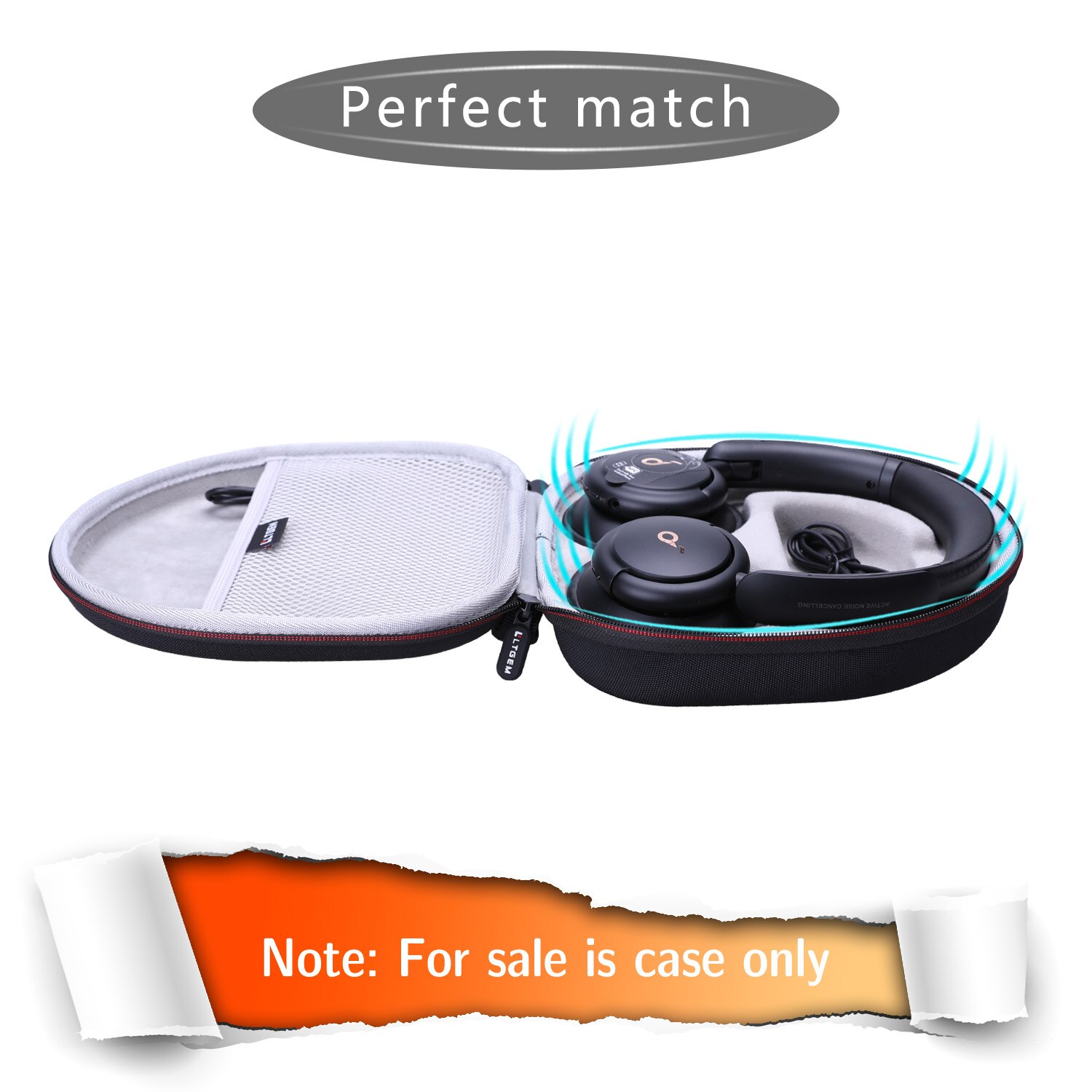 LTGEM-funda rígida EVA negra para auriculares Anker Soundcore Life Q20 y Q30: Default Title