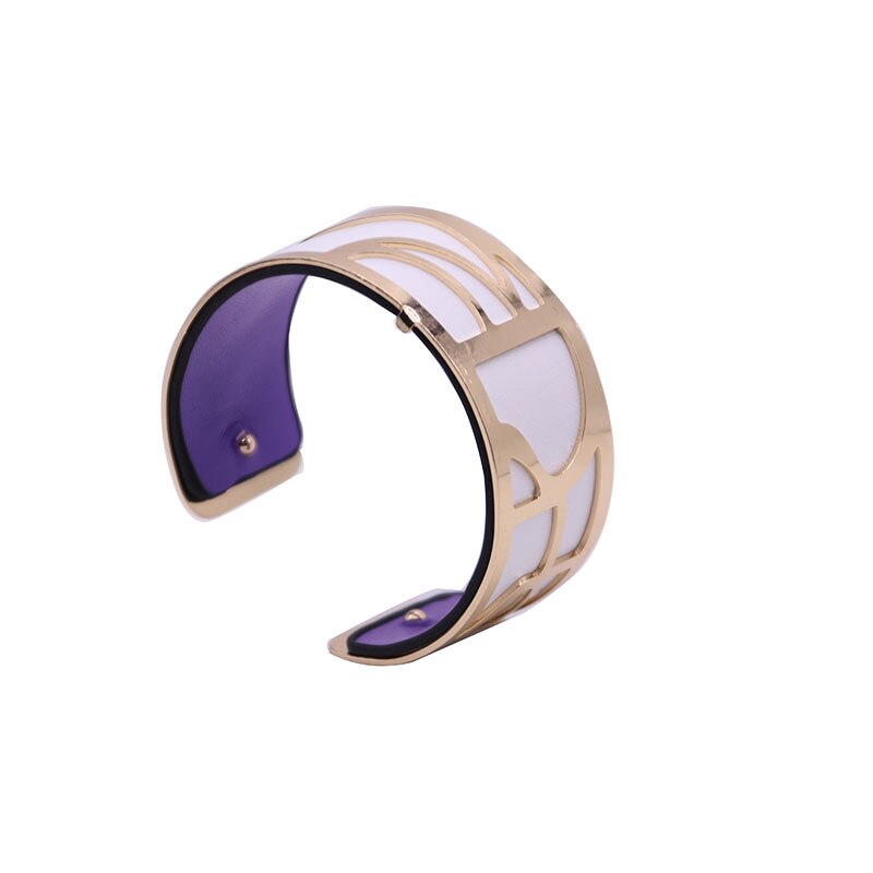 Slakkenhuis Manchet Armbanden Armband met Goud Kleur Manchette Armband Femme Acier Omkeerbare Lederen Georgette Armband Sieraden: WZ0082