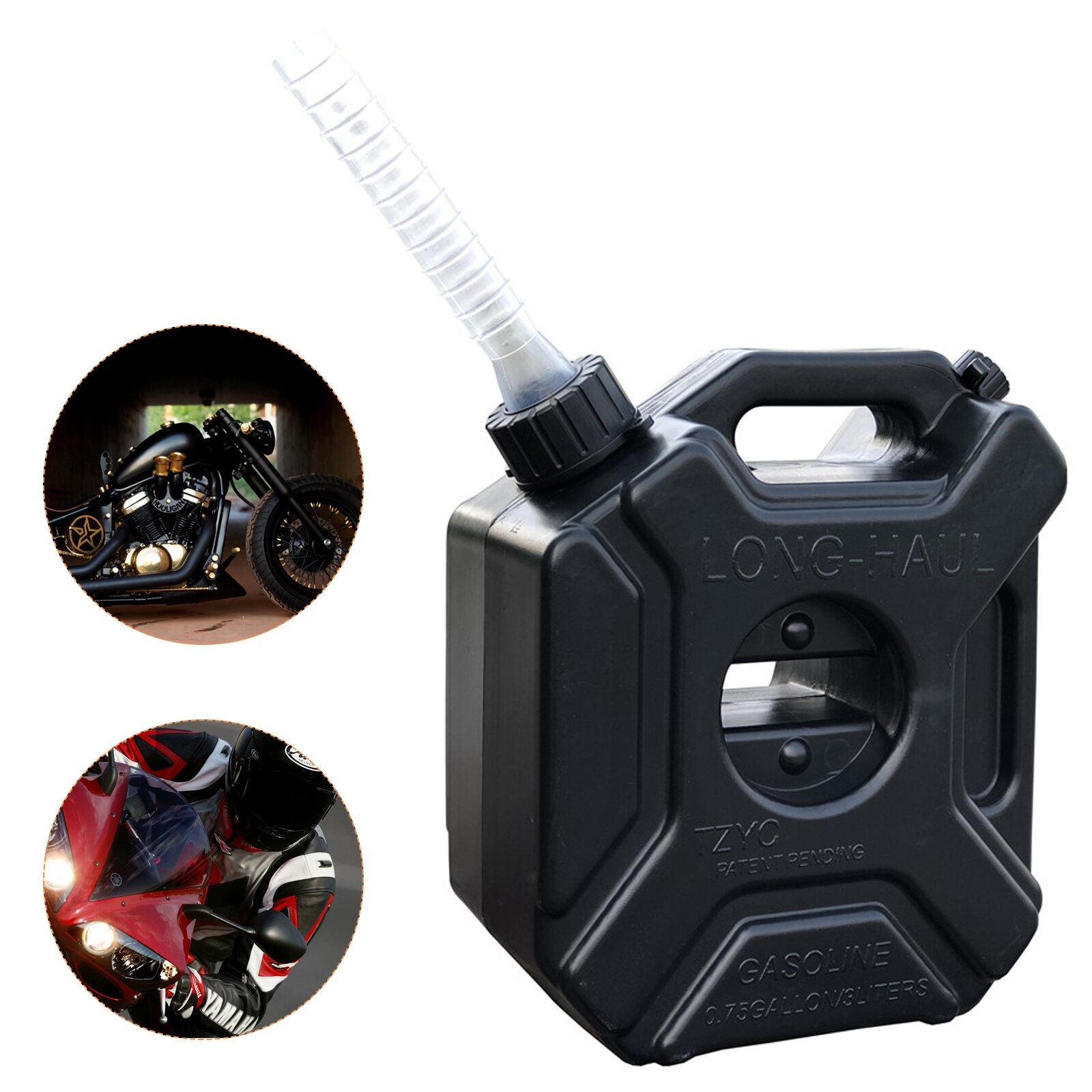 Réservoir de carburant pour essence Diesel 5l, noir, réservoir de secours pour moto, avec clé de verrouillage