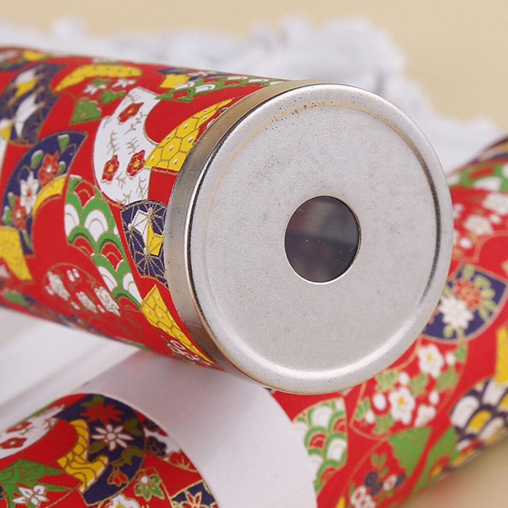 1Pc Japanese Style Kaleidoscope With Metal Cover Special Paper (Random Color)