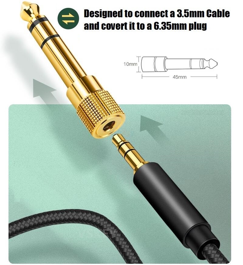 10 stk. hifi 1/4- tommers 6.35mm -hann  to 3.5mm - 3.5 6.35 to