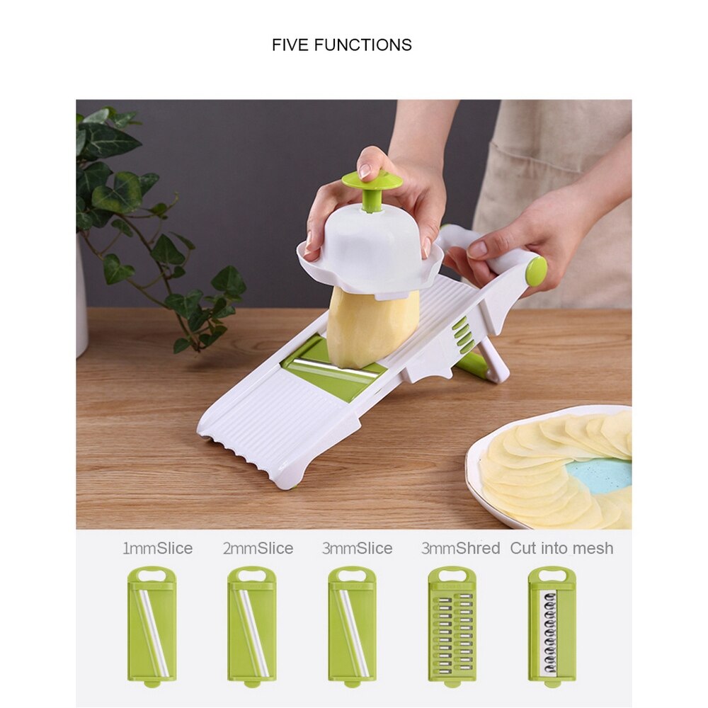 Vegetable Cutter Multi-Function Shredded Grid Slicer Potato Chips Mesh Flower Thin Slice Grater Household Kitchen Grater Tools