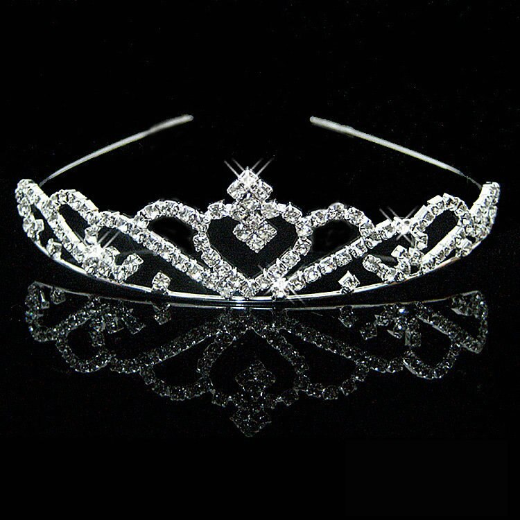 Wedding Nuziale di Cristallo Tiara Corone Principessa Queen Cuore Fasce Del Fiore Accessori Per Capelli Da Sposa per la Sposa monili Dei Capelli: H13JM