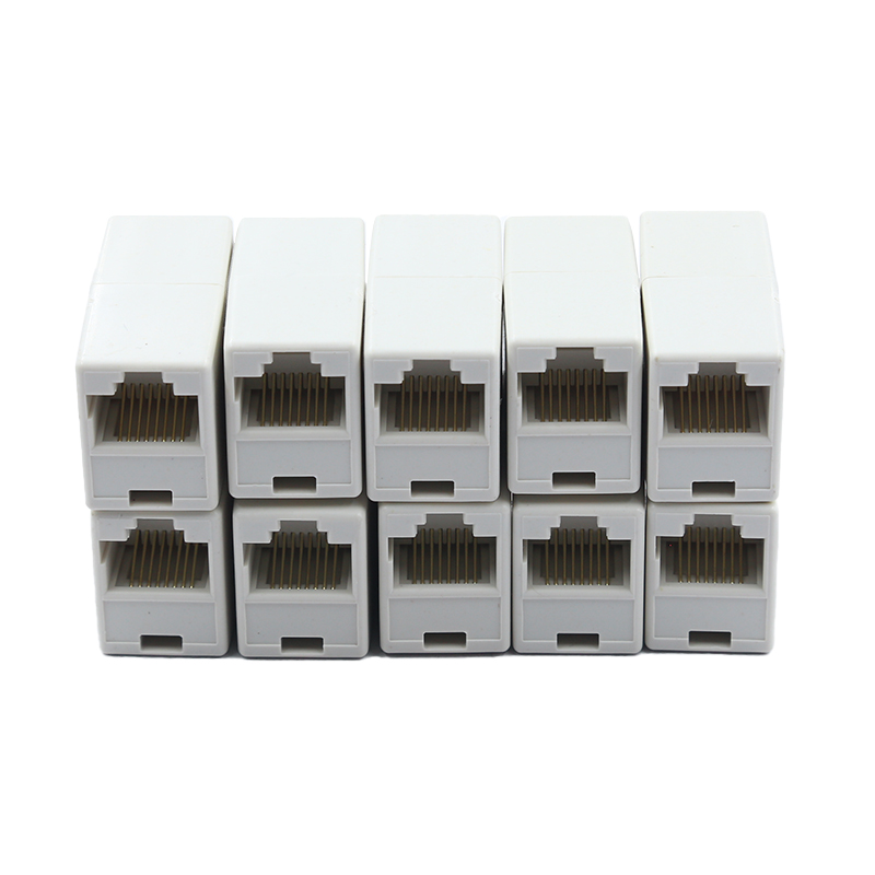 Rede Conector Acoplador Cabo Lan, Adaptador Ethernet, Extensor de Rede, RJ45, 8P8C, 8 Pinos, Fêmea, CAT5, 5E, 6A, 6a