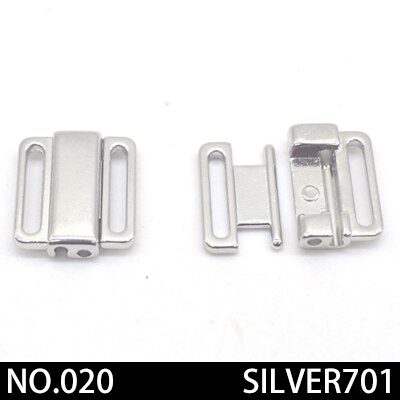 2 teile/los silber Gold Rechteck Band Verschluss Haken &Ampere; Schließe Strass bh schnalle Taille Verlängerung NäHenne Auf Kleidung Bh Clip haken: Nein020 Silber-701 12mm