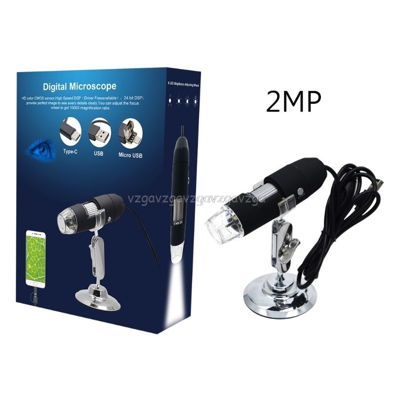 2mp 3 i 1 usb type-c mikro-usb 1000x mikroskop kamera 1080p video til smartphone osx windows pc computer  d06 19